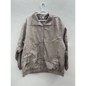 Womens Unbranded Jacket Size XL Pink Long Sleeve Snap Button Up Windbreaker